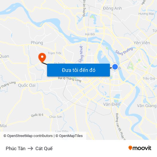 Phúc Tân to Cát Quế map