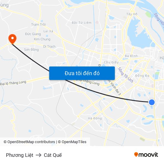 Phương Liệt to Cát Quế map