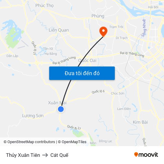 Thủy Xuân Tiên to Cát Quế map