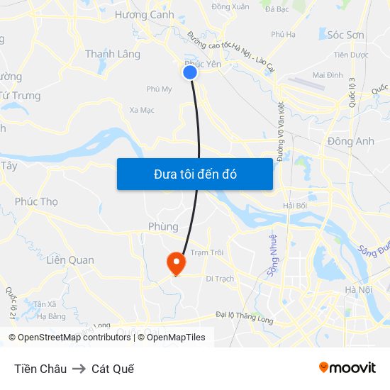 Tiền Châu to Cát Quế map