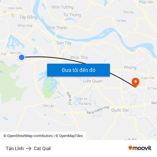 Tản Lĩnh to Cát Quế map
