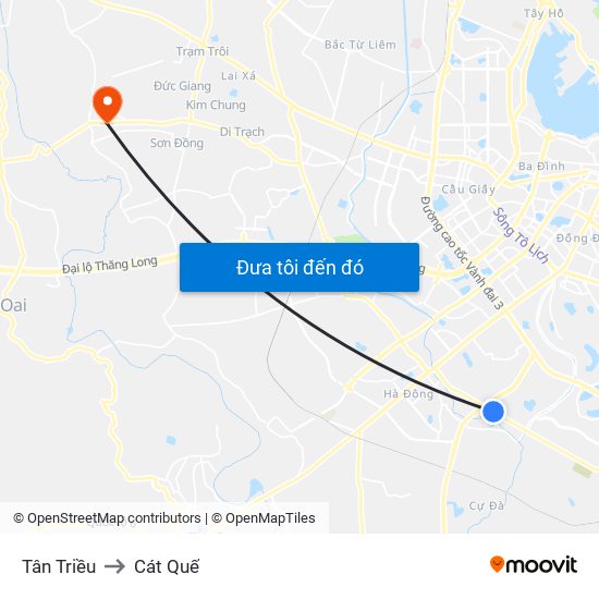 Tân Triều to Cát Quế map