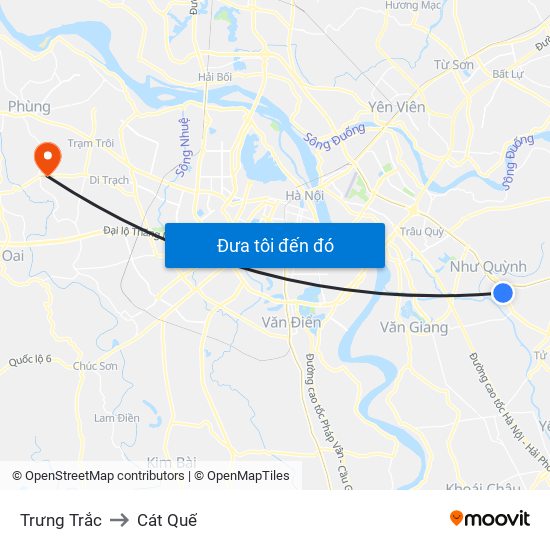 Trưng Trắc to Cát Quế map