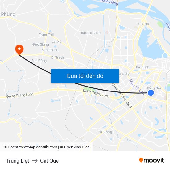 Trung Liệt to Cát Quế map