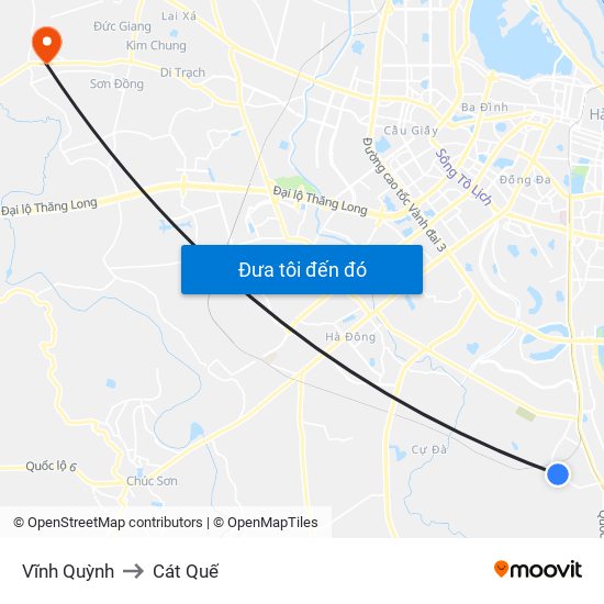Vĩnh Quỳnh to Cát Quế map