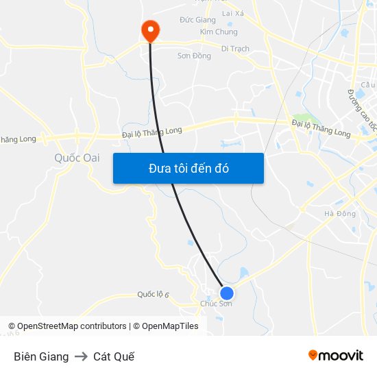 Biên Giang to Cát Quế map