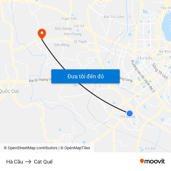 Hà Cầu to Cát Quế map