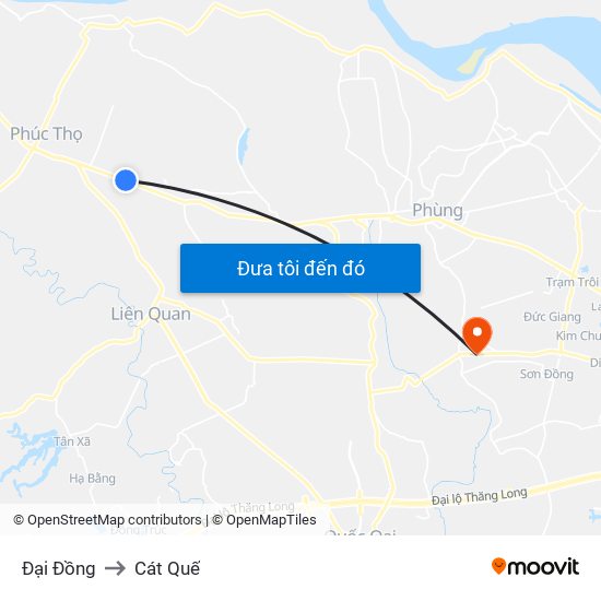 Đại Đồng to Cát Quế map