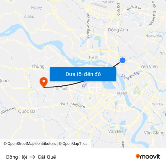 Đông Hội to Cát Quế map