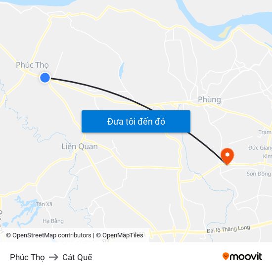 Phúc Thọ to Cát Quế map