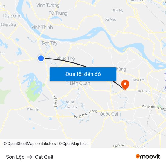 Sơn Lộc to Cát Quế map