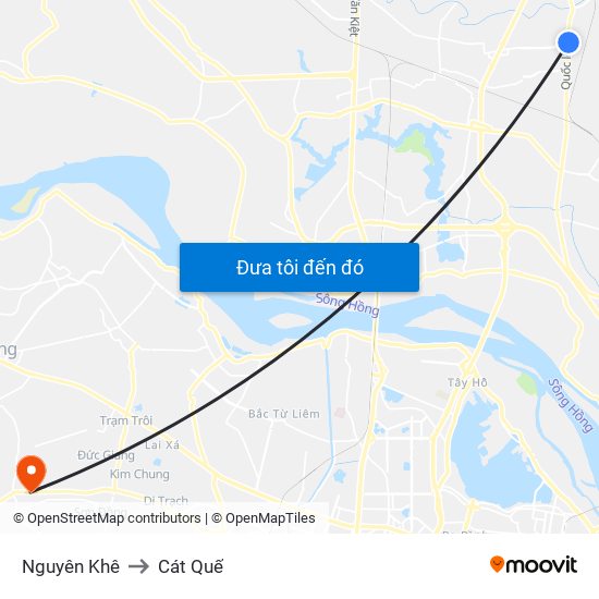 Nguyên Khê to Cát Quế map