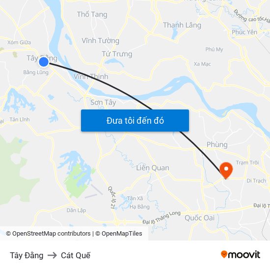 Tây Đằng to Cát Quế map