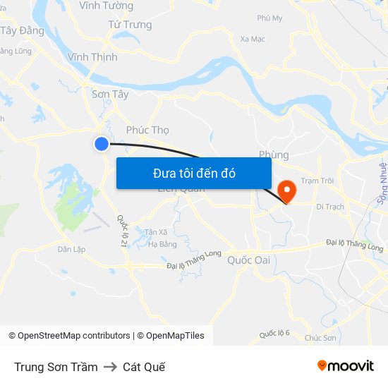 Trung Sơn Trầm to Cát Quế map