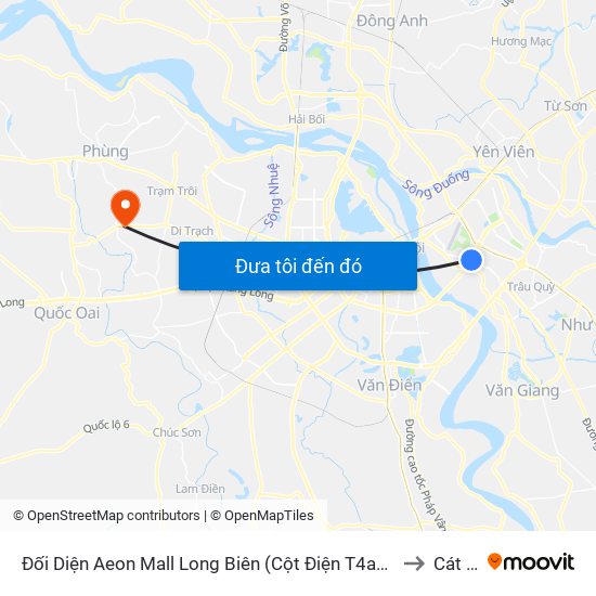 Đối Diện Aeon Mall Long Biên (Cột Điện T4a/2a-B Đường Cổ Linh) to Cát Quế map