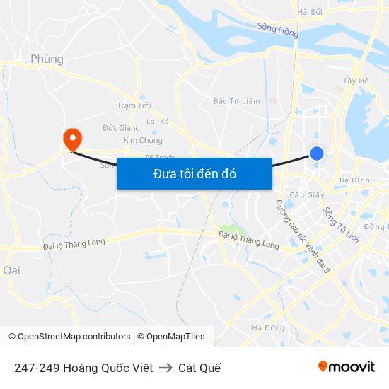 247-249 Hoàng Quốc Việt to Cát Quế map