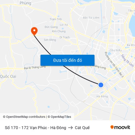 Số 170 - 172 Vạn Phúc - Hà Đông to Cát Quế map