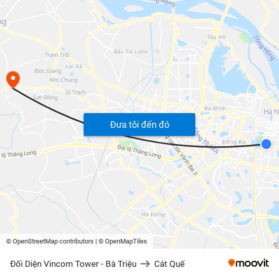 Đối Diện Vincom Tower - Bà Triệu to Cát Quế map