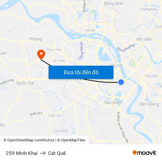 259 Minh Khai to Cát Quế map