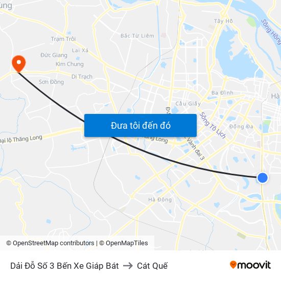 Dải Đỗ Số 3 Bến Xe Giáp Bát to Cát Quế map