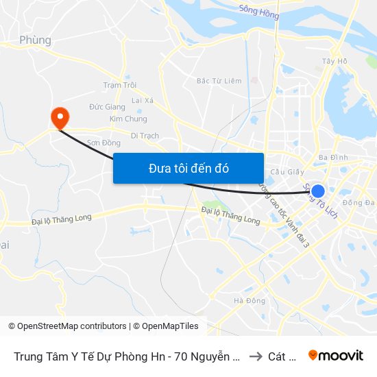 Trung Tâm Y Tế Dự Phòng Hn - 70 Nguyễn Chí Thanh to Cát Quế map