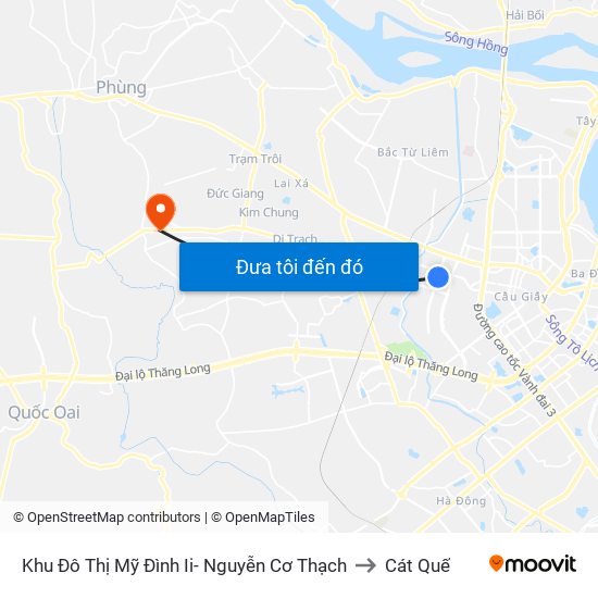 Khu Đô Thị Mỹ Đình Ii- Nguyễn Cơ Thạch to Cát Quế map