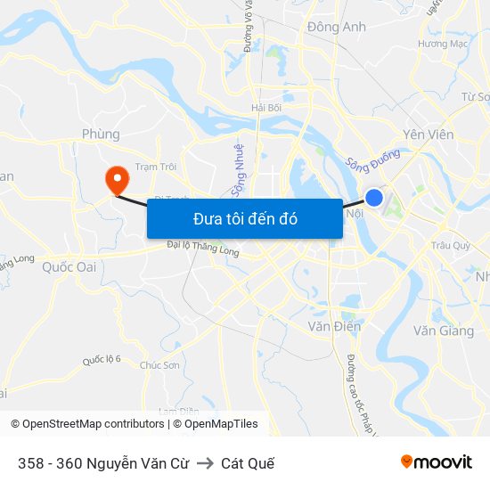 358 - 360 Nguyễn Văn Cừ to Cát Quế map
