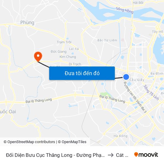 Đối Diện Bưu Cục Thăng Long - Đường Phạm Hùng to Cát Quế map