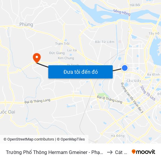 Trường Phổ Thông Hermam Gmeiner - Phạm Văn Đồng to Cát Quế map