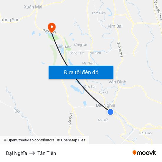 Đại Nghĩa to Tân Tiến map