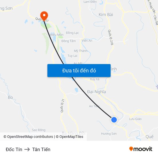 Đốc Tín to Tân Tiến map