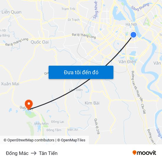Đống Mác to Tân Tiến map