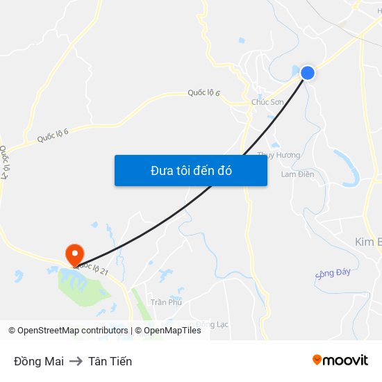 Đồng Mai to Tân Tiến map