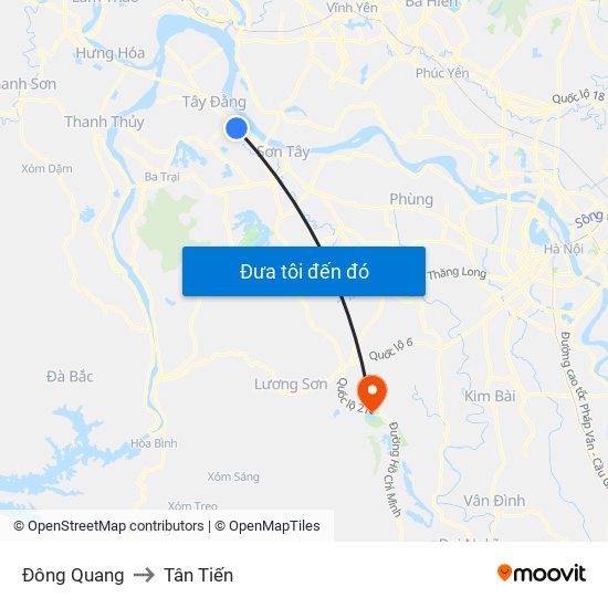 Đông Quang to Tân Tiến map