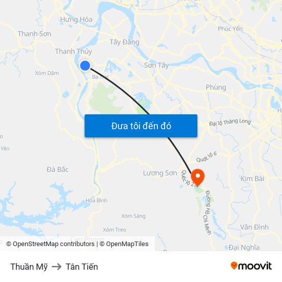 Thuần Mỹ to Tân Tiến map