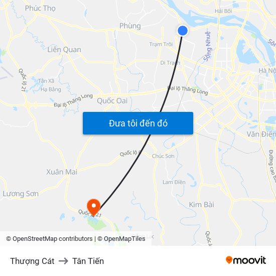 Thượng Cát to Tân Tiến map