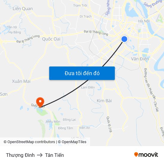 Thượng Đình to Tân Tiến map