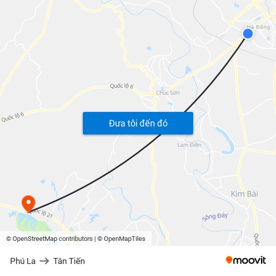 Phú La to Tân Tiến map