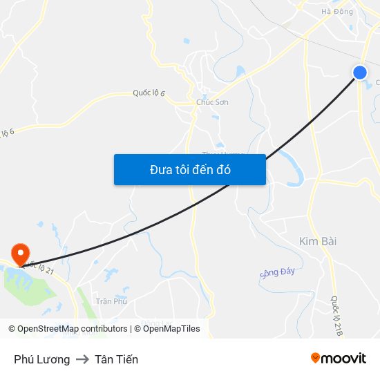 Phú Lương to Tân Tiến map