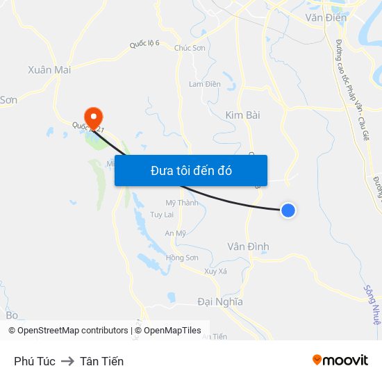 Phú Túc to Tân Tiến map