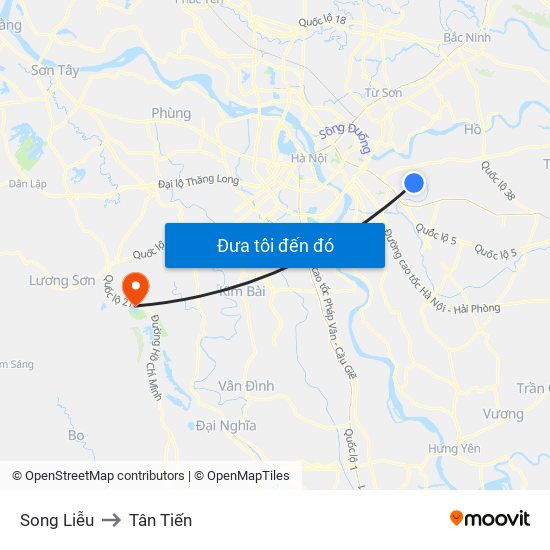 Song Liễu to Tân Tiến map