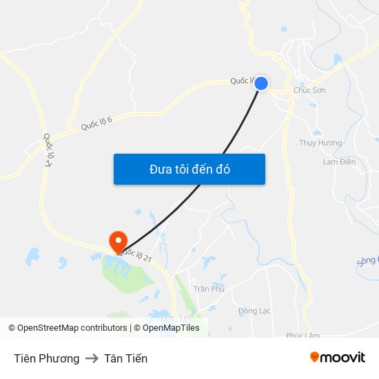 Tiên Phương to Tân Tiến map