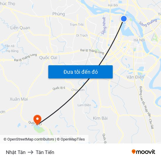 Nhật Tân to Tân Tiến map