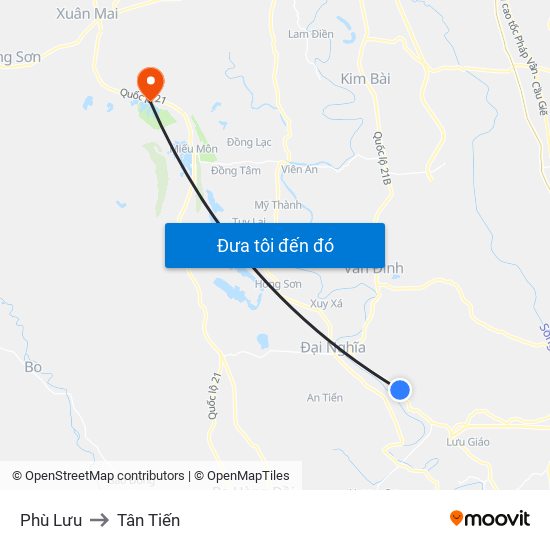 Phù Lưu to Tân Tiến map