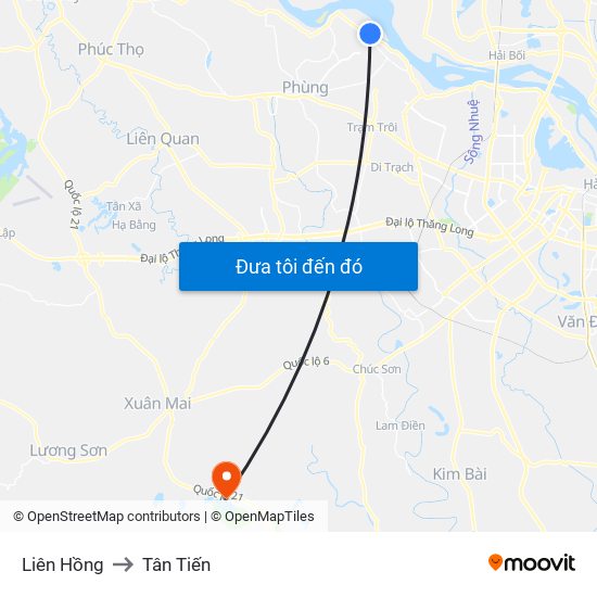 Liên Hồng to Tân Tiến map