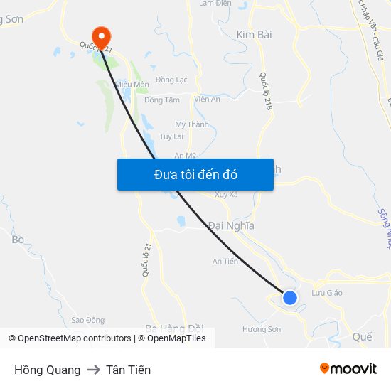 Hồng Quang to Tân Tiến map