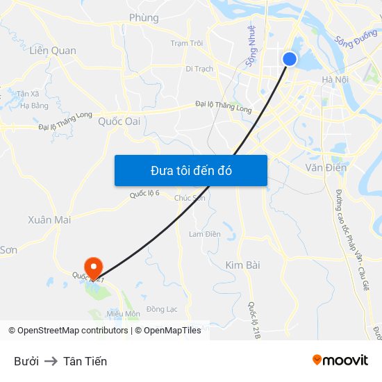 Bưởi to Tân Tiến map