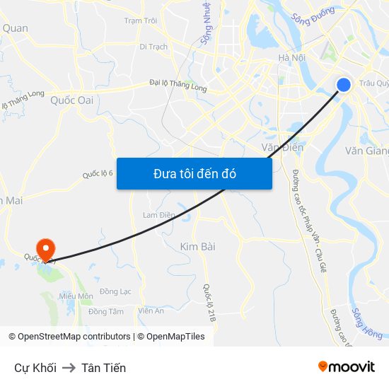 Cự Khối to Tân Tiến map