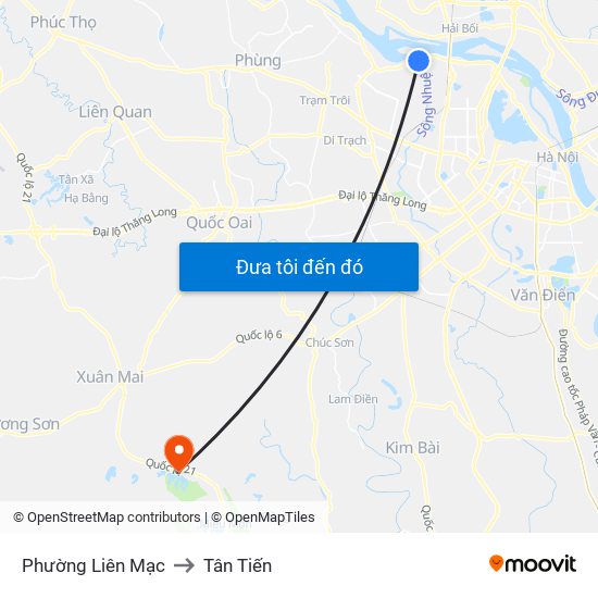 Phường Liên Mạc to Tân Tiến map