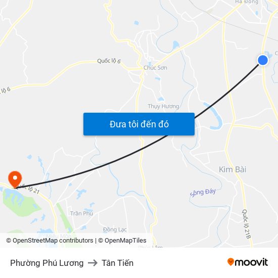 Phường Phú Lương to Tân Tiến map